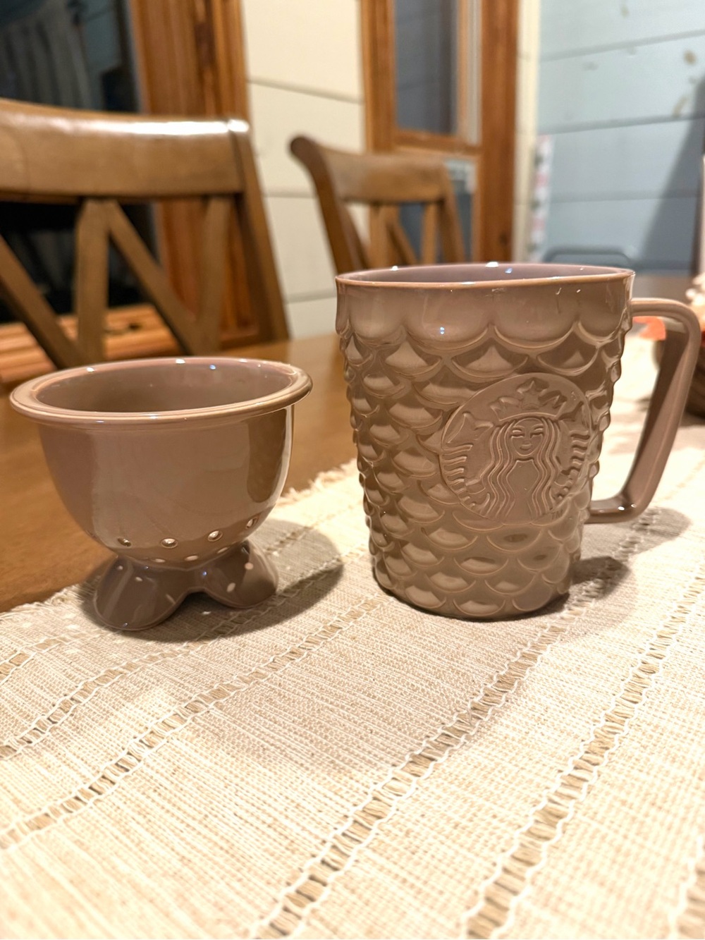 Starbucks  Asian fish scale mug with tea strainer like new 2024 autumn collect